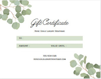 Rose Gold Luxury Boutique Gift Card