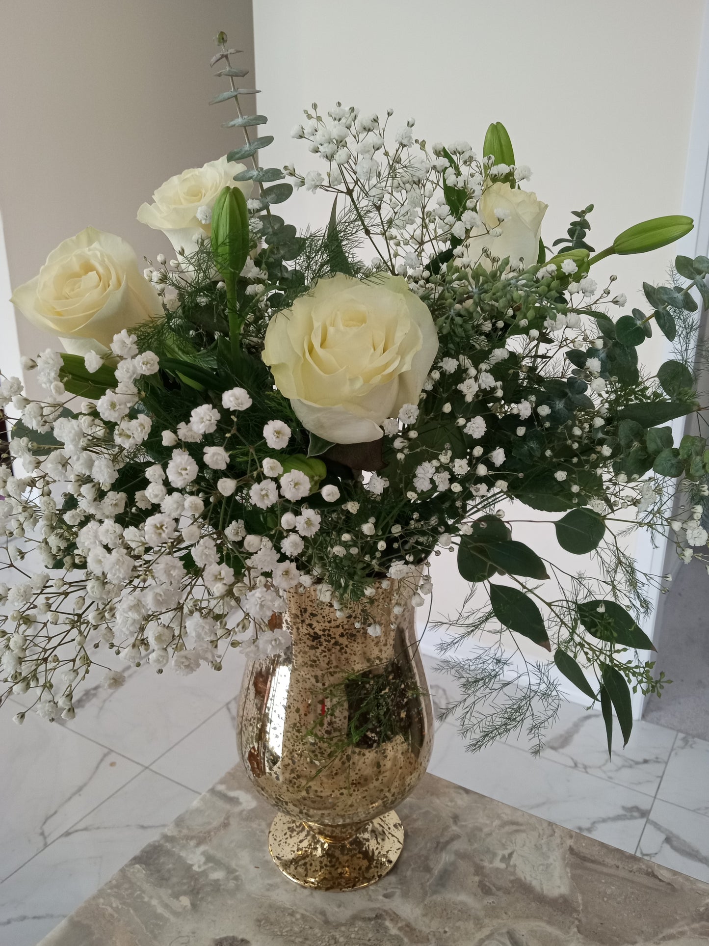 Elegant All White Bouquet