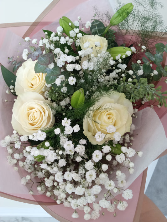 Elegant All White Bouquet